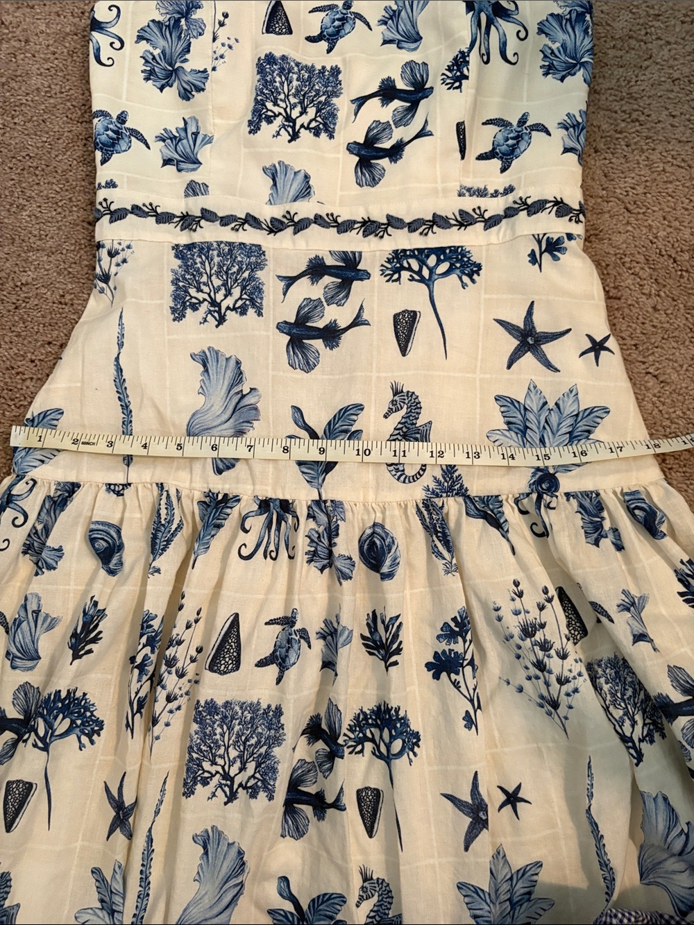 Blue Under the Sea Shell-Print Tiered Maxi Dress - Picture 7 of 11